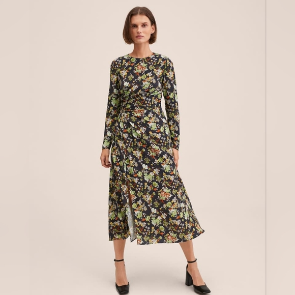 MANGO Cut-out Ruched dress - Picture 2 of 7